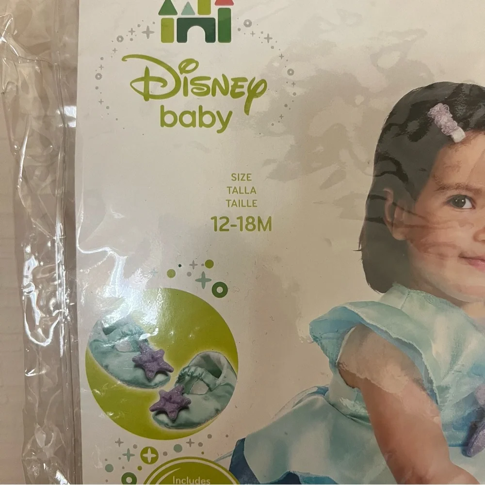 Disney Baby little mermaid Ariel costume dress 12-18 months slippers Halloween
